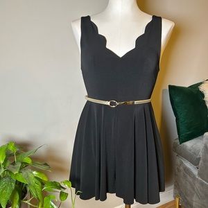 Black Scalloped Romper